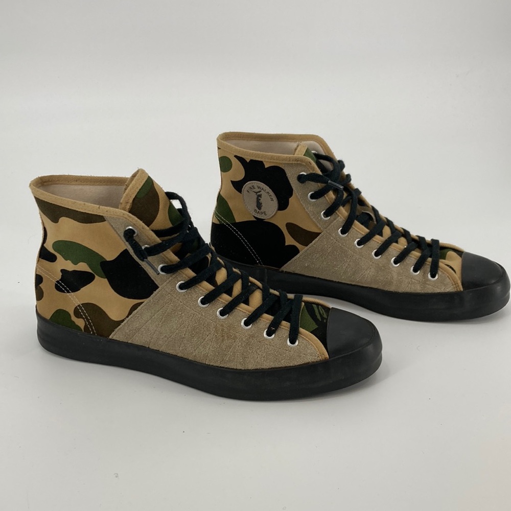 A Bathing Ape Canvas Chuck Taylor Style Canvas and Suede High Top - Size 101